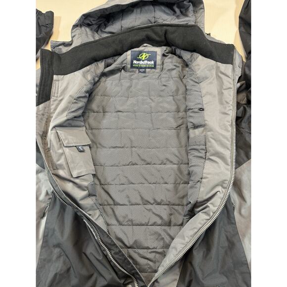 NordicTrack Men’s Gray Winter Ski Jacket Hooded Fleece Lined Size Medium - Picture 7 of 9